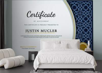 Business certificate islamic pattern template Wall mural