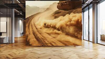 conquering the desert in a dynamic frame Wall mural