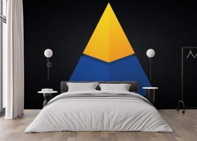 Vector 3d pyramid infographic. Business progress infographics concept with 2 options. Wall mural