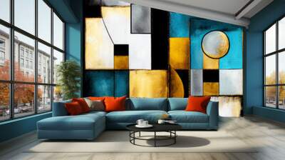 Abstract painting. Painting in the interior. A modern poster. Generative AI Wall mural