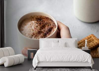 Masala chai latte with almond milk Wall mural