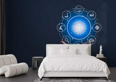 ai, technology, processor, unit, artificial intelligence, central processing unit, innovation, innovation, process, artificial neural intelligence Wall mural