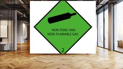 non-flammable non-toxic gas Label for Transportation of Hazardous Materials Class 2 vector sign. Wall mural