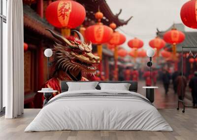 Chinese new year 2024. Year of the dragon Wall mural