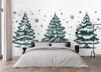 Christmas tree hand drawn illustration	
 Wall mural