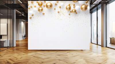 Christmas white background gold Wall mural