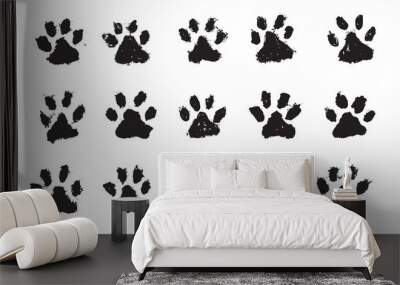 Ink Dog Paw, Cat Paw, grunge style, Vector.	
 Wall mural