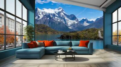 Lake Pehoe in Torres del Paine National Park in Chile Patagonia Wall mural