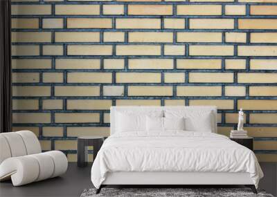 New light yellow brick wall background texture with various sizes bricks Wall mural