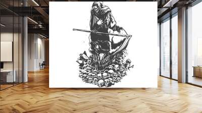 Apocalypse grim reaper black and white Wall mural