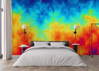 Abstract gradient with thermal heatmap effect and grain texture, futuristic background , abstract, gradient, thermal Wall mural