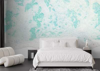 Ocean blue wave with white foam isolated on transparent background. PNG photo for your design Wall mural