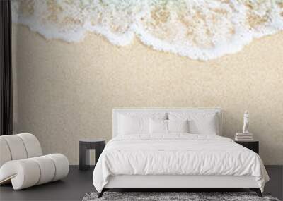 Soft ocean wave on white sand beach background Wall mural