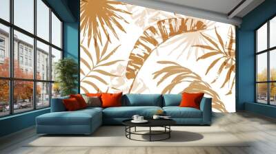 Modern exotic seamless pattern. Tropical leaves. Palm foliage. Print for luxury fashion fabric, clothes, wallpaper. Wall mural