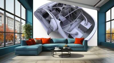 3D model of the interior of a coupe car with a sporty interior layout. Working out of interior elements is made with maximum elaboration. Wall mural