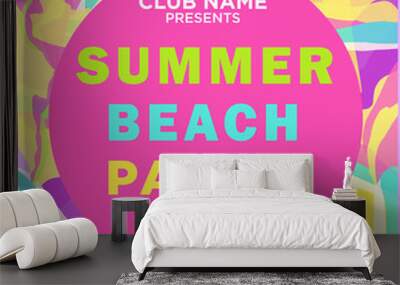 web banner or print poster for summer beach party Wall mural