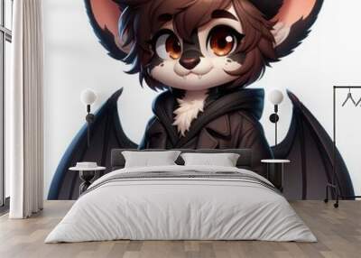 Bat with Brown Eyes and Coat Wall mural