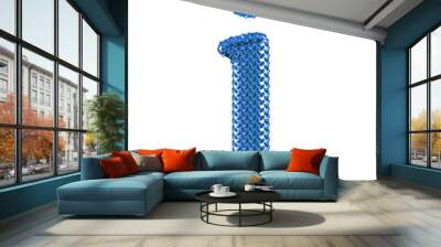 Blue ribbed symbol. letter j Wall mural