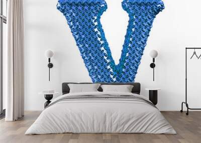 Blue ribbed symbol. letter y Wall mural