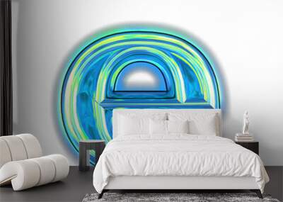 Blue symbol with glow. letter e Wall mural