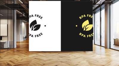 BPA Free. Vector logo template. No additives. BPA free food stamp or sticker Wall mural