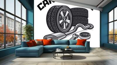 car service signboard Wall mural