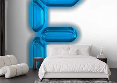 Digital text with glow. letter f Wall mural