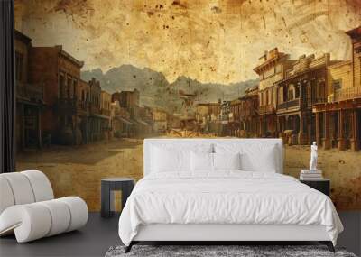 Dusty streets cross the city, each path leading to memories of the past immortalized on fragile paper Wall mural