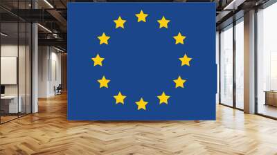 EU Flag of Europe vector, European Union national flag natural color, European Union flag original size and colors illustration, 2013 logo of the Council of Europe Wall mural