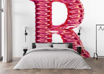 Fluted pink symbol. letter r Wall mural