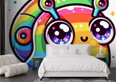 Gleaming Rainbow Snail Friend Wall mural