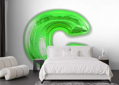 Green inflatable symbol with glow. letter c Wall mural