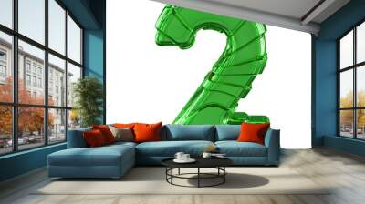 Green symbols with straps. number 2 Wall mural