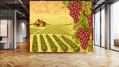 Vineyard landscape Wall mural