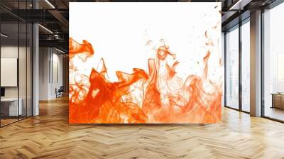 Isolated fire and flames on a white background for graphic design and art projects Wall mural