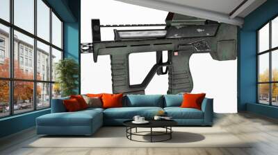 Modern automatic weapons gun of a new model. Design concept. 3D illustration. Wall mural