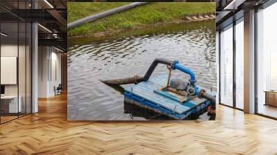 water pump with pipe mounted on pantone Wall mural