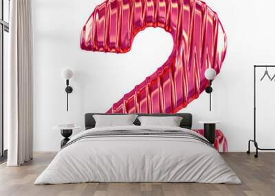 Pink symbol with vertical ribs. number 2 Wall mural