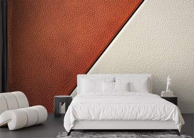 White and brown leather texture. close-up. Wall mural