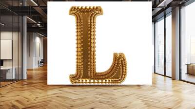 Small spheres on the gold symbol. letter l Wall mural