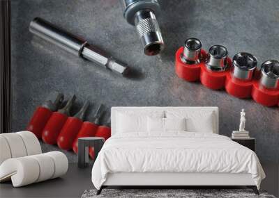 snoring screwdriver and lots of bits Wall mural