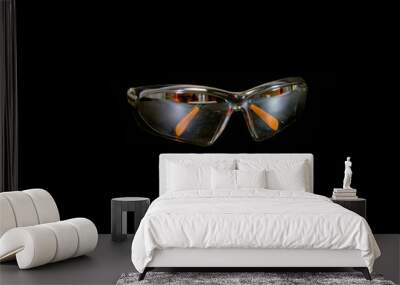 sunglasses isolated on black background Wall mural