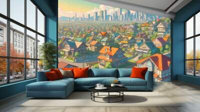 Surreal Suburb Wall mural