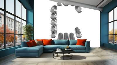 Symbol made of 3d cylinders. letter c Wall mural