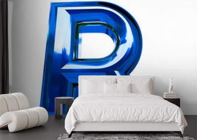 Symbol made of blue with beveled. letter r Wall mural