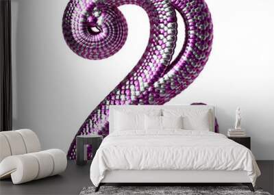 Symbol made of purple and silver like the scales of a snake. number 2 Wall mural