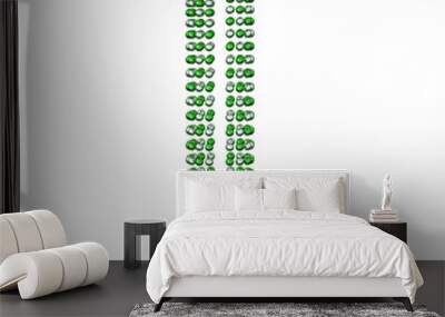 Symbol of small silver and green spheres Wall mural