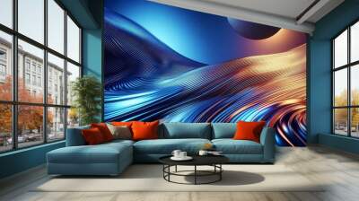 Textured metallic blue gradient motion background Wall mural