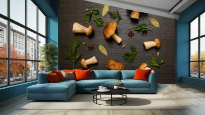 white forest mushroom Wall mural