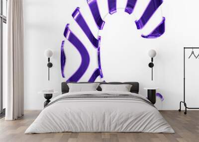 White symbol with dark purple thin straps. letter c Wall mural